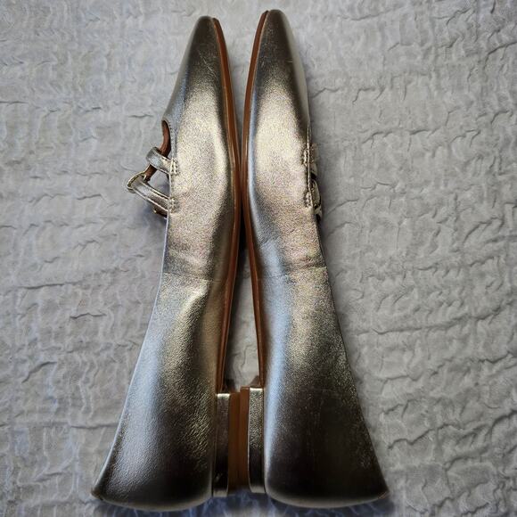 Cole Haan Brigid T-Strap Ballet Flat Gold Size 10 - Picture 3 of 7